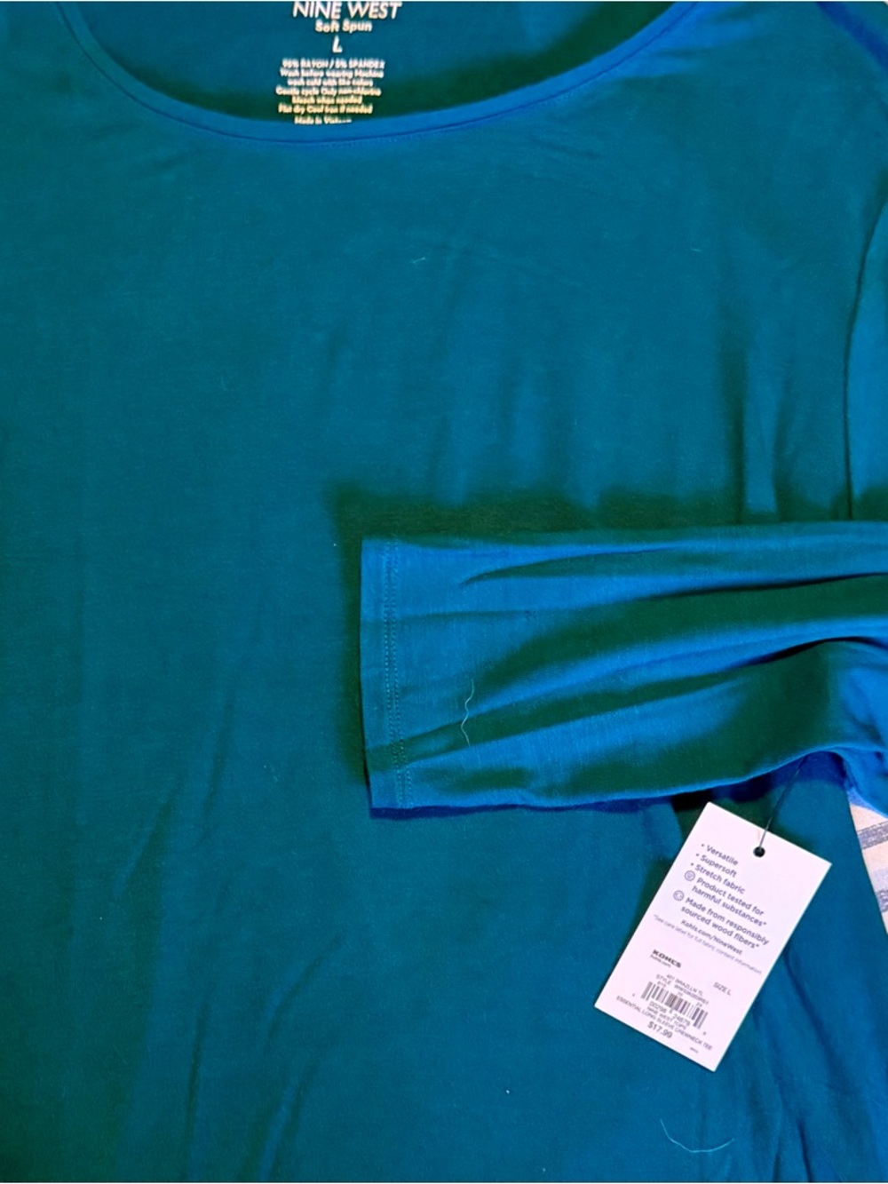 Nine West Teal Crewneck Tee (SKU 5039)